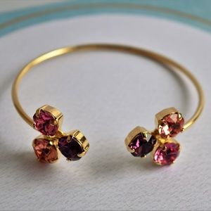 Adjustable Swarovski Crystals Bangle Bracelet